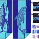 2 Pack Microfiber Lightweight Beach Towel 71"x32" Oversized Extra Large Thin Sand Free Towels Travel Swim Pool Yoga Gym Camping for Adults Women Men Beach Essentials Accessories Vacation Gift