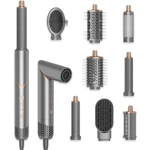 8 in 1 Hair Dryer Brush Set Air Hair Styler Curling Negative Ionic Foldable Hot Air Hair Dryer Brush, Hair Styling Tool for Curling Waves Straightening Volume Blowout Styles