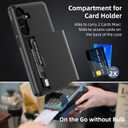 Wallet for Samsung Galaxy S25 FE Case with Card Holder Dual Layer Military Grade Protective Shockproof Hidden Card Slot Slim Fit Phone Cover - Black