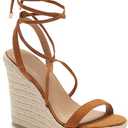 Women's Espadrille Wedges Lace Up Platform Ankle Cross Strap Slingback Summer Dress Sandals, 9.5
