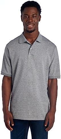 Jerzees Men's Short Sleeve Polo Shirts, Cotton Blend, Two Button Closure, Regular Fit, Sizes XL