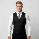 BABEYOND Men's Suit Vest Slim Fit Waistcoat Business Dress Vests for Suit Tuxedo (Black, M)