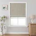 Joydeco Cordless Roman Shades, Linen Window Blinds, 30" W×75" H, Linen