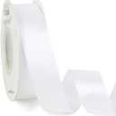 Ribbli Double Faced White Satin Ribbon, 1” x Continuous 25 Yards, Use for Bows Bouquet, Gift Wrapping, Floral Arrangement