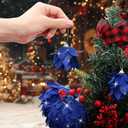 Syhood 12 Pcs Christmas Ball Ornaments Glitter Pinecone Balls Xmas Tree Decoration Hanging Pinecone Ornaments Rustic Pine Cones for Xmas Winter Party Holiday Wedding Home Decorations(Royal Blue)