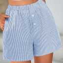 PRETTYGARDEN Womens Summer Gingham Boxer Shorts | Casual Plaid Striped PJ Shorts, Lightweight Cotton Fabric, 2026 Y2K Checkered Boxers for Lounge Sleep, Beach Vacation Outfits (XL)