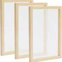 Bright Creations 3 Pack Wood Silk Screen Printing Frame Kit for Beginners and Kids, 10x14 Wood Frame, 110 White Mesh