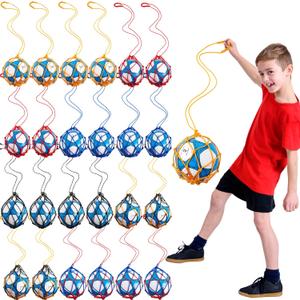 Libima 24-Piece Solo Soccer Kick Trainer - Bungee Juggling Net for Kids, Fits Ball Size 3, 4, 5