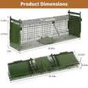 40 2 Door Live Animal Trap, Easy Set and Release Animal Trap, Live Animal Trap Cage for catching Stray Cats, Raccoons, Squirrels, Rabbits, Moles, Groundhogs, Armadillos up to 17.6 lbs