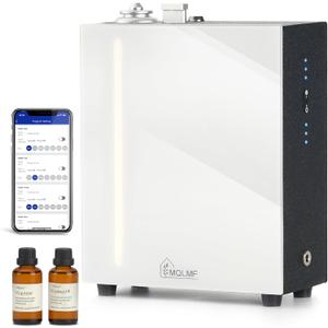 HVAC Scent Diffuser Whole House - 3000 Sq Ft,Ultra Quiet,Ambient Light,Key-Locked Oil Bottle,Metal,Commercial Hotel Collection Diffuser Machine,HVAC Diffuser Scent System - White