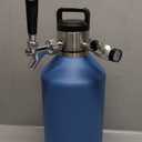 Razorri 128oz Stainless Steel Beer Growler, Double-Wall Vacuum Insulated Carbonated Keg with Professional Bar Tap and Pressurized CO2 Regulator, 1 Gallon, Ocean Blue