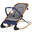 Dream On Me Rock On Me 2-in-1 Baby Rocker and Stationary Seat, Adjustable Recline, Gentle Music & Vibration, 3-Point Safety Harness, Detachable Toy Bar, Folds Compact for Travel Blue