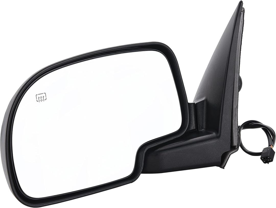ZAPOSTS Side View Mirror Replacement Fit for 19992002 Chevy Silverado 1500 2500 HD 3500 HD,GMC Sierra 1500 2500 HD,GMC Yukon/Yukon XL 1500 Black Power Adjusted Heated Manual Folding Driver Side
