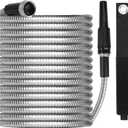 OnBrand Metal Garden Hoses for Yard 100ft, Lightweight Stainless Steel Garden Water Hose with Adjustable Nozzle, Flexible Garden Hose with Storage Strap for Outdoor Lawn Yard, No Kinks and Tangles