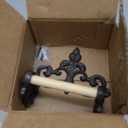 Cast Iron Toilet Paper Roll Holder Wall Mounted Vintage Rustic Tissue Roll Holder Decor for Kitchen and Bathroom Included Screws and Anchors