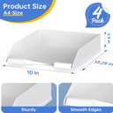 4 Pack Stackable Paper Trays for Letter Documents, Desktop File Organizers for Office Supplies, Stackable Desk Tray Holder for Paper Storage, Black