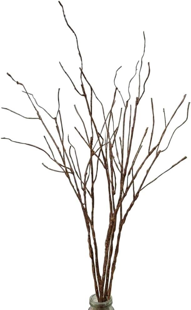 5PCS Artificial Lifelike Curly Willow Branches Decorative Dried Twigs, 25.9 Inches Fake Bendable Sticks Plastic Vines/Stems for DIY Greenery Plants Vases Home Office Party Decoration