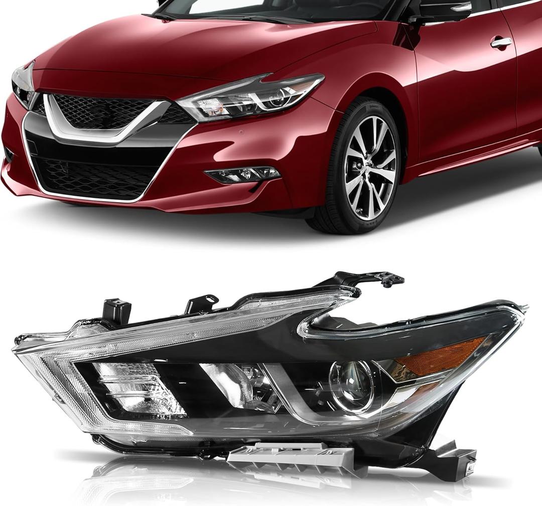 Headlight w/LED DRL Compatible with 2016 2017 2018 Nissan Maxima S/SL/SV Replacement Headlamp Assembly Left Driver Side