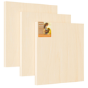 Wood Panels for DIY Painting - Christmas Crafts & Home Décor | 12x12 Inch Canvas Wood Boards, Unfinished Wooden Canvas for Adults (3-Pack)