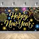 Happy New Year Banner Colorful Firework New Years Backdrop for 2026 Party Decorations Happy New Year Decorations NYE Banner for New Years Party Supplies