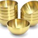 Cedilis 10 Pack Gold Serving Bowls, 5.9 Inch Salad Bowl, Decorative Gold Stainless Steel Bowls for Mixing, Soup, Dessert, Cereal, Fruit, Snack, 5.9inch*2.8inch