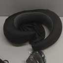 Vzpeun Travel Pillow  Hooded Neck Pillow Airplane Memory Foam Filling for Plane, Office, Cars Sleeping, Road Trip, Long Flights, Portable Plane Accessories, Includes Eye Mask & Earplugs (Black)