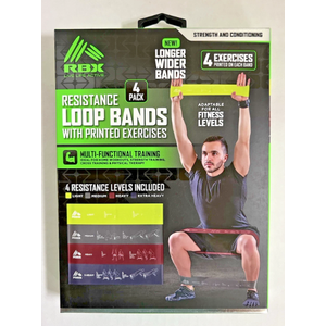 RBX LIVE LIFE ACTIVE LOOPED LATEX RESISTANCE BANDS 4 Pack