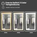 40"X36" LED Bathroom Mirror with Black Frame, Front Lit and Backlit