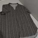 Timeson Women's V Neck Short Sleeve Curved Hem Sheer Chiffon Blouse Shirts Tops (Rock Gray, XL)