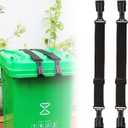 Trash Can Lock for Animals with Reflective Handle, Raccoon Proof Trash Can Lock with Adjustable Dual Paws for Securing Trash Can Lids from Small Animals/Strong Winds and Avoiding Dirty Hands -2pcs