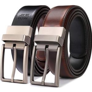 Men's Belt,Reversible Belt 1.25" For Gift Mens Casual Golf Dress pants shirts,One Reverse For 2 Sides (Black and Cognac Reversible) Size: Fit 28-30" waist