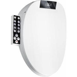 XCQQ Electric Heated Bidet Toilet Seat, Warm Water Oscillating Wash, Heated Toilet Seat, Air Dryer, Soft Close Lid, Night Light, Self Cleaning Nozzle, LED Display Requires Outlet - Elongated