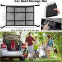 Car Ceiling Cargo Net for SUV,35.4"X25.6"Car Ceiling Storage,Load Capacity Automotive Cargo nets Interior Accessories for Van,Double-Layer Mesh Automotive Roof Camping Essentials