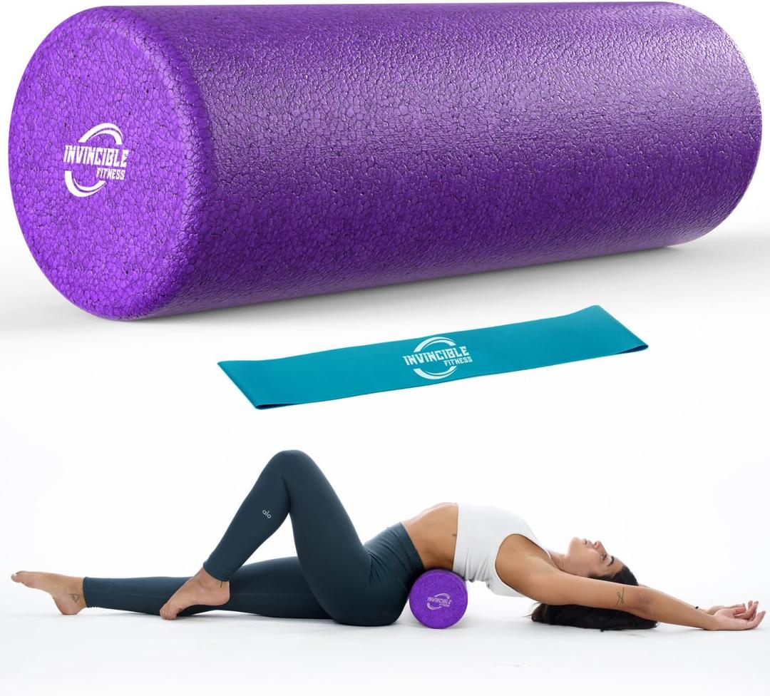 Invincible Fitness EPP Foam Roller for Deep Tissue Massage  Enhance Recovery, Relieve Pain, and Boost Mobility for a Stronger, Healthier You (Purple)