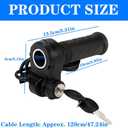 Full Twist Throttle Grip for Ebike 3 Pin,Electric Bike Throttle with Key Ignition, Universal Plug and Play Throttle for Upgrading Electric Scooter Trike Accessories Universal Voltage