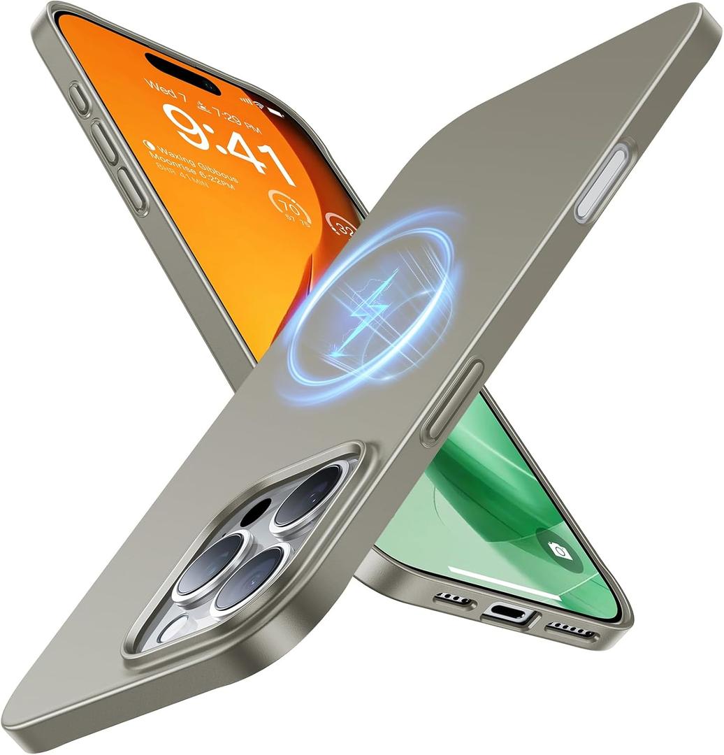 TORRAS Magnetic Slim Fit Case for iPhone 16 Pro, 6.3 inch, Ultra-Thin Compatible with MagSafe, Lightweight Matte Anti-Scratch Hard PC Cover Phone Case, Natural Titanium TORRAS Magnetic Slim Fit Case for iPhone 16 Pro, 6.3 inch, Ultra-Thin Compatible with MagSafe, Lightweight Matte Anti-Scratch Hard PC Cover Phone Case, Natural Titanium