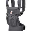 Ergobaby Omni Classic Baby Carrier for Newborn to Toddlers 0-48 Months (7-45 lbs) - 4-Position Breathable Mesh Baby Carrier with Ergonomic Support - Charcoal Grey