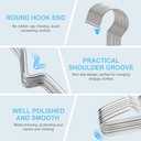 Coat Hangers 40 Pack Clothes Hangers, Seropy Metal Hanger Heavy Duty Wire Hangers with Non Slip Notch, Ultra Thin Stainless Steel Hanger Space Saving Clothing 16.5 Inch (Silver)