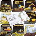 Clabby 24 Pieces Construction Trucks Coloring Book Construction Birthday Party Favors Building Coloring Book Including Dump Trucks Diggers Cranes Tractors for Kids Home Supplies School Activity