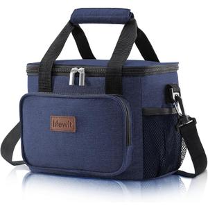Lifewit Large Lunch Bag Insulated Lunch Box Soft Cooler Cooling Tote for Adult Men Women, Dark Blue 12-Can (8.5L) (Medium)