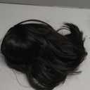 Short Straight Bob Wig with Fake Bangs Synthetic Black Hair Daily Wear Women’s Cosplay Costume Wig (11.81 x 5.51 x 0.79 inches)