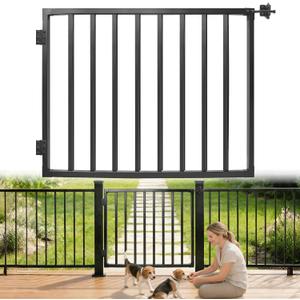 Avalution Deck Fence Gate Outdoor,38" H x 48" W, Metal Fence Gate Kit,Heavy Duty Outdoor Gates with Hinges and Latch,Anti-Rust Deck Gates for Decks,Patio,Garden,Yard,Residential Fences
