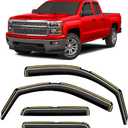 in-Channel Window Rain Guards Fit for Chevrolet(Chevy) Silverado & GMC Sierra Crew Cab 2014-2018 Extra Durable Window Deflectors Truck Window Vent Visors Vent Shades Exterior Car Accessories