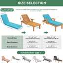 Summsun Chaise Lounge Cushions Outdoor Set of 2 - Waterproof and Fade Resistant Sun Lounger Replacement Cushions - Patio Lounger Pads with Removable Cover for Pool, Deck, Lawn, 72 x 21 x 3 Inch, Teal, 72" X 21" X 3" | 2 Pack
