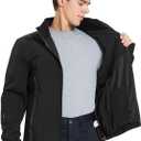 DURAWERK Softshell Jacket Mens Fleece Jacket Water Resistant Jackets Work Jackets for Men Tactical Jacket Windbreaker (Black, XL)