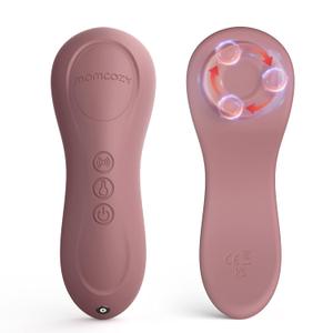 Momcozy Rolling Lactation Massager with Heat, 3-in-1 Real-Like Massage for Relieve Clogged Ducts, Breast Massager Warming for Breastfeeding, Improve Milk Flow, Dusty Rose (Red)
