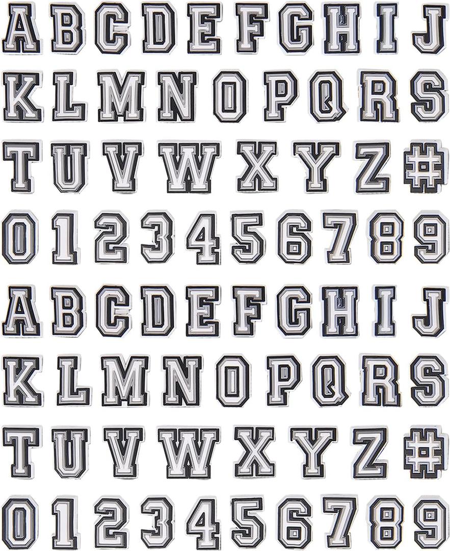 74 Pack Letter Decoration Charms 0-9# Number, Alphabet ABC-Z Characters for Boy Girl Teens Men Women and Adults