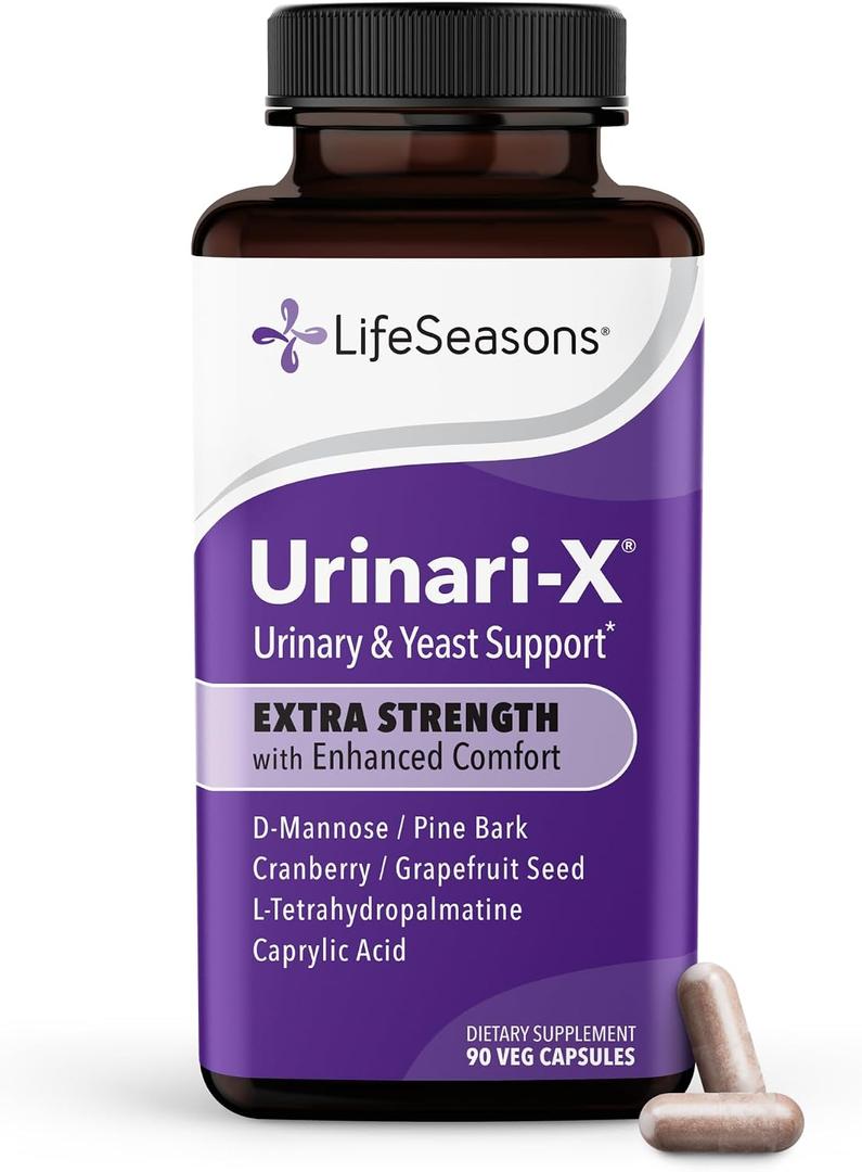 Urinari-X Extra Strength with Enhanced Comfort - Urinary Tract Support - Fast UTI Relief - Vitamin Supplement for Bladder Function - D-Mannose, Cranberry, Pinebark, Uva Ursi & Grapefruit - 90 Capsules, BBD 01/2029