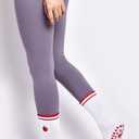 Cute Pilates Grip Socks for Women Yoga Grippy Crew Athletic Socks for Barre Workout Hospital (One Size, 3 Pairs Red)