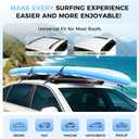 Truckiipa Universal Soft Roof Rack Pads2 Pcs Inflatable Roof Rack for Kayak Surfboard SUP Canoe,Reusable Heavy Duty Car Roof Racks System with Straps, Air Pump, Hood Loops and Storage Bag, 44inch